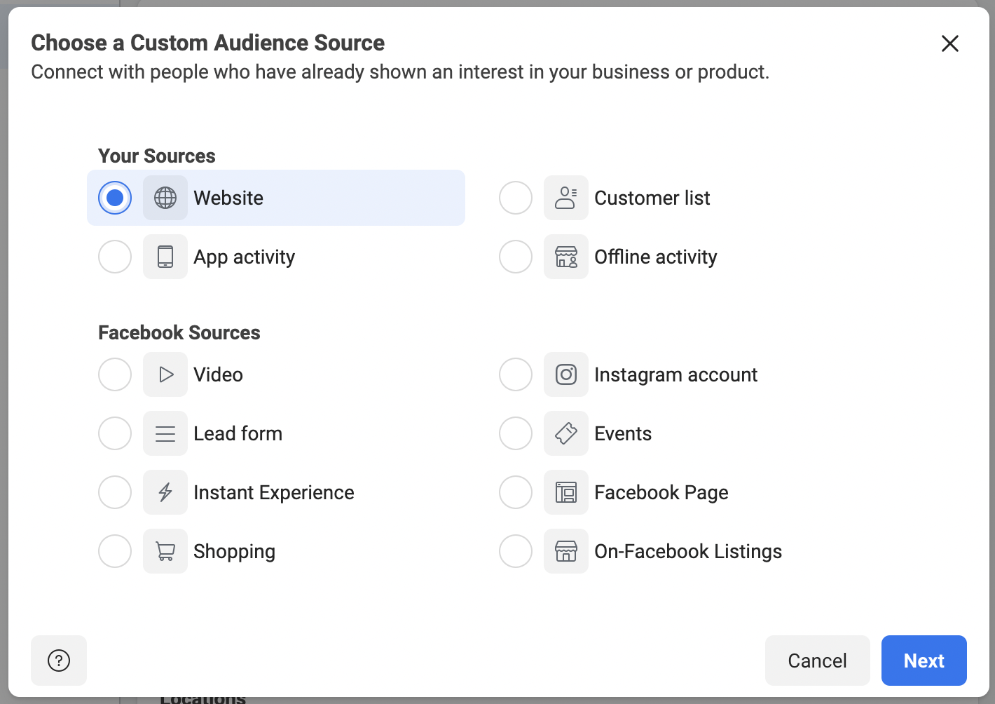Facebook how to set up retargeting audience 1