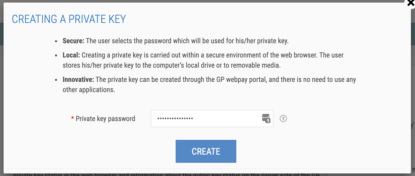 GP WebPay - Create Private Key