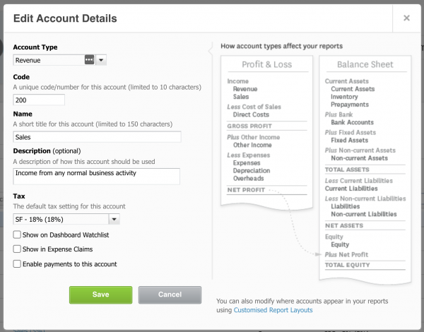 Xero account preview