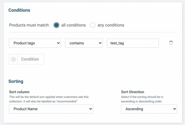 Automated Collection - Sorting Options preview