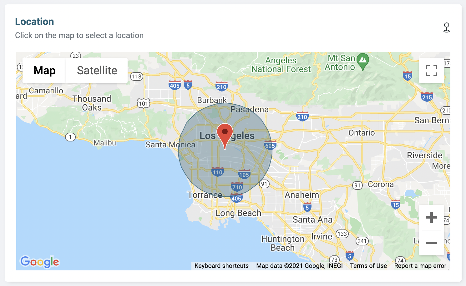 Local Delivery radius preview