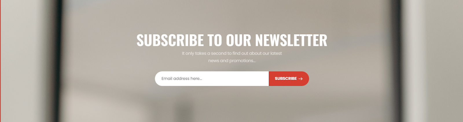 Subscribe Box preview on the Cability theme